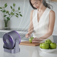 Ventilateur de bureau mural silencieux avec affichage numérique, rechargeable par USB, haute vitesse, portable, mini ventilateur de table pour voyage, camping, voiture