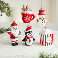 Décorations de Noël à suspendre à l'arbre : ours en popcorn, Père Noël, ornements pour sapin de Noël