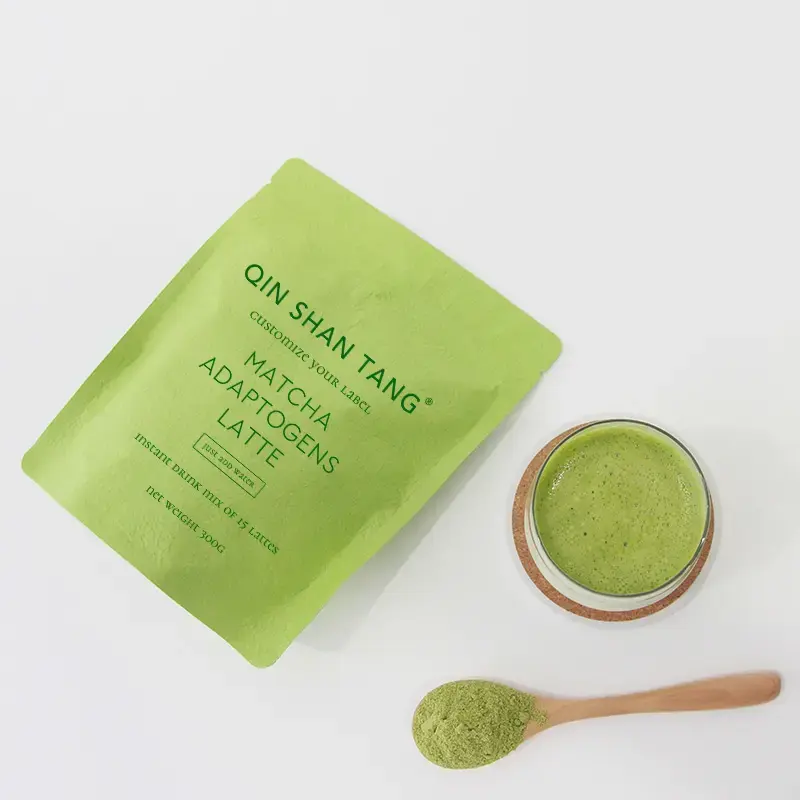 Vente en gros de poudre de latte matcha thé vert matcha certifié biologique mélange de poudre matcha latte instantané aux champignons