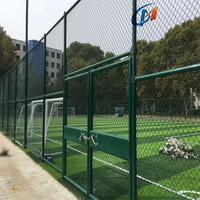 Clôture en fil de fer diamanté Cyclone en PVC vert pour terrains de sport scolaires, rouleaux de grillage à mailles losangées de 4,0 mm pour terrains de badminton
