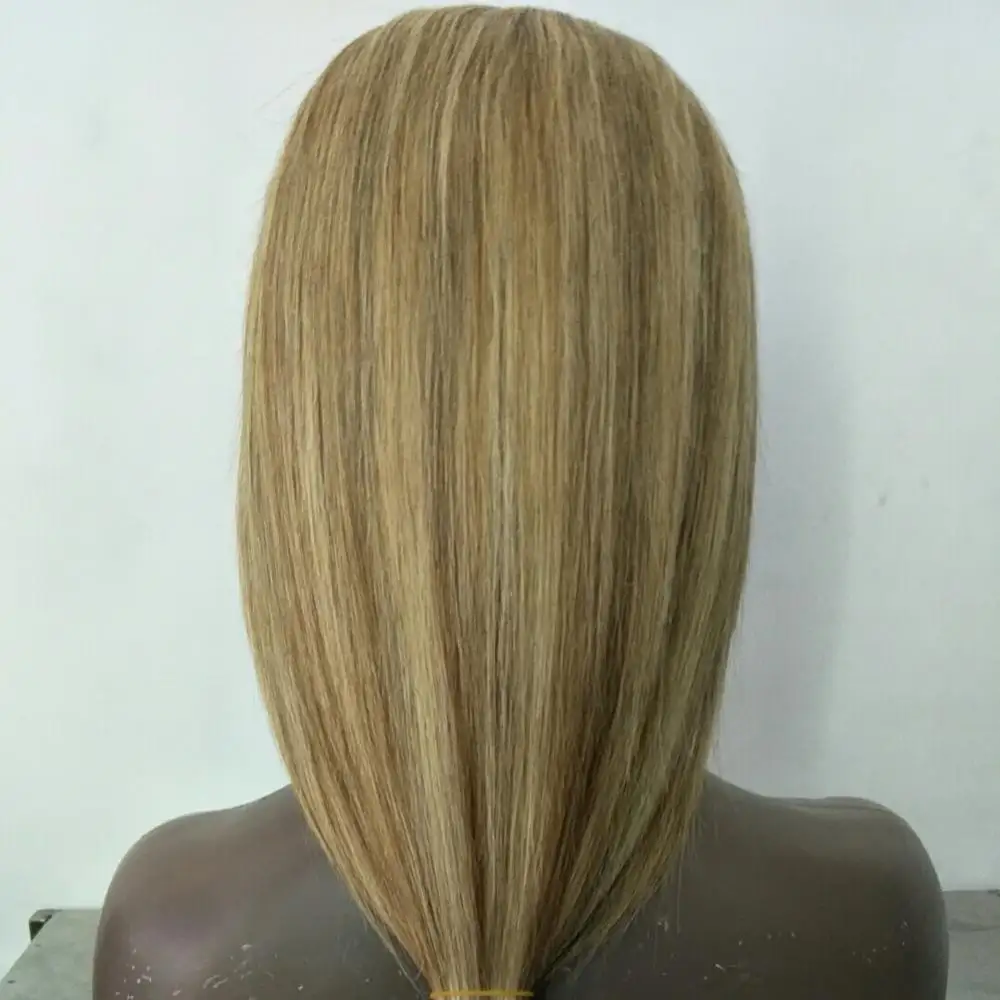 Heybaby 인도 인간의 머리카락 럭셔리 가발 얼룩말 피아노 하이라이트 8/613 실크 스트레이트 250% 밀도 레이스 인간의 머리