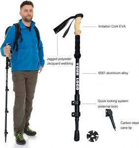 Ensemble de bâtons de trekking promotionnels, paires de bâtons de marche de haute qualité pour l'escalade en plein air avec logo personnalisé - Product Image 4