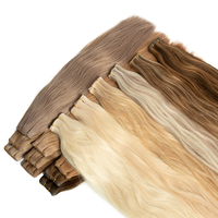 Extensions de Cheveux Genius Weft Qualité Salon Double Drawn Invisible Bead Weft Cheveux Vierges Russes Genius Weft