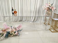 Support à fleurs en acier inoxydable en forme de cœur avec cristaux, personnalisé en usine, pour centres de table de mariage et fournitures de décoration