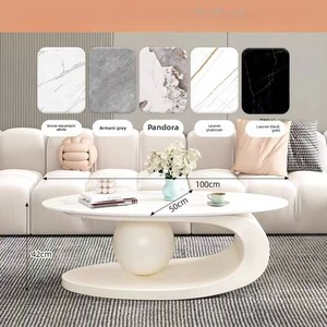 <span class=keywords><strong>Tavolino</strong></span> <span class=keywords><strong>da</strong></span> Caffè di Lusso Accessibile dal Design Ovale Semplice e Popolare <span class=keywords><strong>con</strong></span> Piano in <span class=keywords><strong>Vetro</strong></span> per Soggiorno, Piccolo Appartamento, Agriturismo, Noleggio - Product Image 6