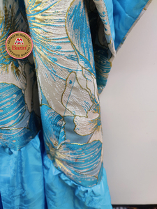 Abito Dashiki Boubou broccato africano blu lago Design unico nigeriano <span class=keywords><strong>da</strong></span> donna matrimonio <span class=keywords><strong>sposa</strong></span> festa del bacino <span class=keywords><strong>abiti</strong></span> - Product Image 6