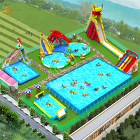 Plan d'entreprise pour parc aquatique gonflable, piscine rectangulaire portable à structure métallique, conception et construction de parc aquatique
