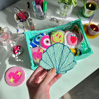 Hot Punch Aiguille Tufté Personnalisé Mini Dessous De Verre À La Main Tricot Cuisine À Manger Tasse Tapis pour La Décoration Intérieure DIY Tapis & Pads