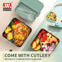 Haixin 37OZ Boîte à bento Boîte à lunch pour adultes Hommes Femmes avec 2 compartiments Contenant alimentaire à déjeuner avec ustensiles