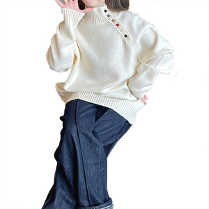 Pull à col roulé tendance pour enfants, personnalisable, pour filles, style tendance sur internet, nouveau style d'hiver pour les grands enfants - Product Image 2