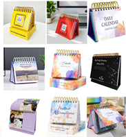 Calendrier de bureau de table en spirale imprimé en couleur personnalisé pour le bureau ou les promotions