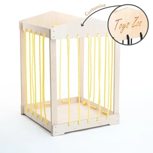 Boîte à jouets de luxe en bois moderne pour enfants Bacs de rangement pour jouets de pépinière Meubles de rangement empilables pour salle de jeux - Product Image 5
