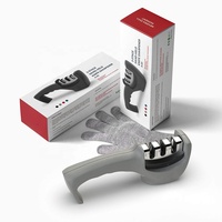 Outil d'affûtage de couteaux en 3 étapes, affûteur de couteaux en plastique de haute qualité, affûteur de couteaux en céramique, diamant, acier au tungstène avec gants