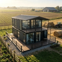 Maison modulaire à deux étages de 20 pieds en conteneurs, structure en acier préfabriquée, bureau, atelier, logement, bâtiment au design moderne