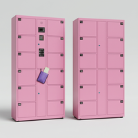 Armoire de rangement électronique intelligente moderne pour l'extérieur, en acier et métal, pour le stockage de colis dans les centres commerciaux et les gymnases