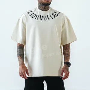 Hoge Kwaliteit Streetwear 300 Gsm Drop Shoulder Zeefdruk Oversized 100% Zwaar Katoen Custom T-Shirt