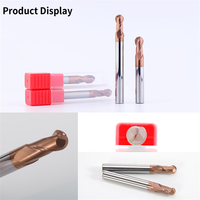 HANDERK haute précision 2 cannelures en carbure de tungstène boule nez fraise ensemble HRC55 Ballnose mèches de fraisage pour outil de coupe CNC