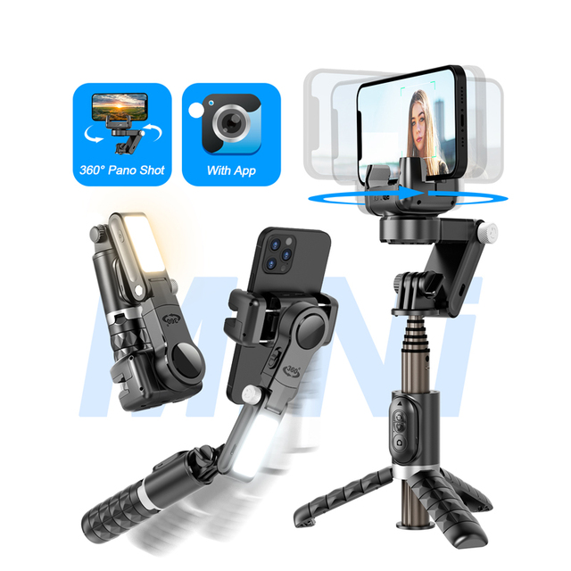 Stabilizer Auto Lamp Face Tracking With App Rotation Wireless Selfie Stick Tripod Desktop Support With Led Fill Light Q18