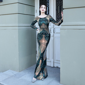 Abito da sera Sexy da donna senza schienale Sweep Train paillettes abiti da festa eleganti abiti da damigella d'onore <span class=keywords><strong>per</strong></span> <span class=keywords><strong>matrimonio</strong></span> - Product Image 1