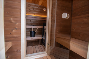 Cabina de Sauna Exterior de Madera Maciza con Vestuario Integrado - Product Image 5