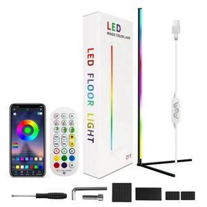 Lampe de sol d'angle à tube LED intelligent RGB avec trépied, style sculpture turque, pour décoration de salon, Plug & Play - Product Image 6