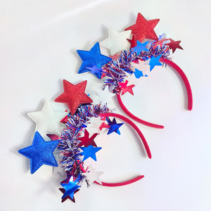 Fascia per Capelli Decorativa con <span class=keywords><strong>Stelle</strong></span> Rosse, Bianche e Blu per il Giorno dell'Indipendenza, Cerchietto Festivo Patriottico per il 4 Luglio - Product Image 3