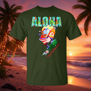 Camiseta navideña hawaiana con diseño de Papá Noel tropical Aloha Mele Kalikimaka - Product Image 3