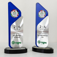 Plaque de cristal personnalisée avec plaque en métal argenté MH-FJ0321
