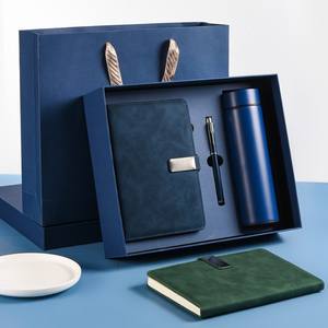 Ensemble cadeau de carnet de notes professionnel haut de gamme avec tasse isotherme en cuir PU, reliure sans fil, impression de logo personnalisée, promotion de bureau - Product Image 5