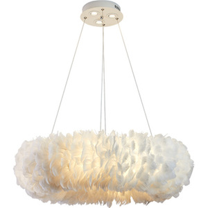 <span class=keywords><strong>Plafonnier</strong></span> à plumes avec télécommande, luminaire décoratif de plafond, art moderne, luminaire créatif, 50CM, 100CM - Product Image 1