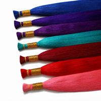 Cheveux humains en vrac 100 % naturels, doux et soyeux, alignés sur les cuticules, doublement étirés, sans nœuds, pour la fabrication de perruques (vente en gros)