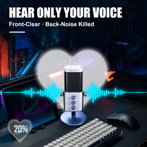 Micrófono Profesional USB SADES Night Owl, Condensador Cardioide con Cancelación de Ruido, RGB, para Juegos de PC, Streaming y Grabación - Product Image 4