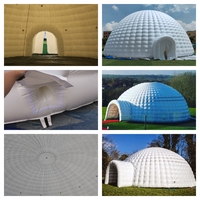 Tente Gonflable LED pour Événements et Fêtes, Grande Tente de Cirque Portable de 20m, Dôme Gonflable Igloo pour Cirque