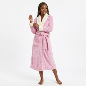 Lussuoso <span class=keywords><strong>Accappatoio</strong></span> Oversize Unisex in Morbido Flanella, Caldo per l'Inverno, Casual, con Cintura e Tasche, Personalizzabile - Product Image 2