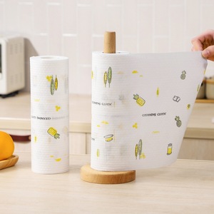 Rollo de Paño de Limpieza Desechable para Cocina, Toalla Gruesa No Tejida con Patrón Impreso, Forma Rectangular - Product Image 1