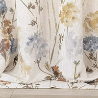 Rideaux filtrants la lumière en lin ignifuge sur mesure avec œillets, motif floral vintage, pour salon