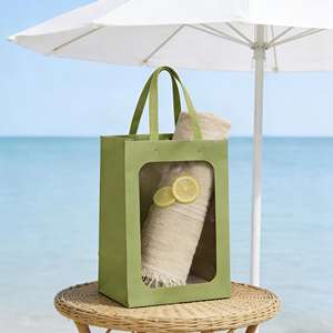 Bolsas de Papel Verde Personalizadas con Ventanas Transparentes, Ideales para Empacar Flores Secas, Flores Frescas y Regalos Florales - Product Image 6