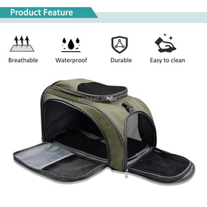 2-in-1 thoáng khí vật nuôi Ba lô tàu sân bay có thể gập lại vật nuôi Túi du lịch cho chó mèo động vật nhỏ với bốn lưới - Product Image 3