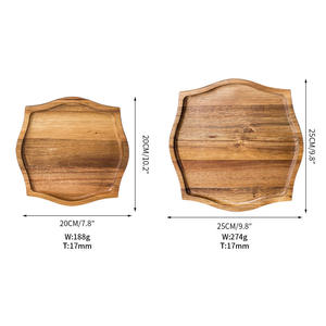 Plateau en bois d'acacia biologique durable, plateau à fromage écologique, plateau à café, à thé, à petit-déjeuner, à pain, pour servir lors de fêtes - Product Image 2