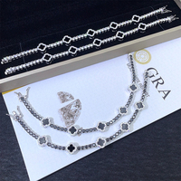 Nouveau design, testé, 3 mm, argent sterling 925 pur, bijoux de luxe tendance hip-hop, moissanite, bracelets tennis à quatre clés