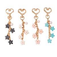 Pendentif décoratif simple pour sac à main ou téléphone portable, motif lettre pour femme, porte-clés fleur de cerisier style Ins mignon