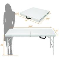 Table pliable en plastique blanc léger Nouveau design pour fête en plein air pour barbecue, camping, jardin, salle à manger et hôtel