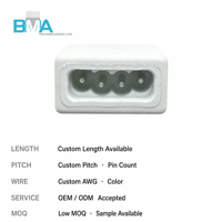 Câble assemblé ODM OEM avec boîtier femelle 4 broches pas de 3,25 mm vers extrémité dénudée, câble UL2464 20AWG 170 mm en PVC blanc
