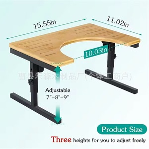 Wooden Toilet <b>Stool</b> <b>Height</b> <b>Adjustable</b> Foldable Anti Slip Durable For Bathroom Use - Product Image 4