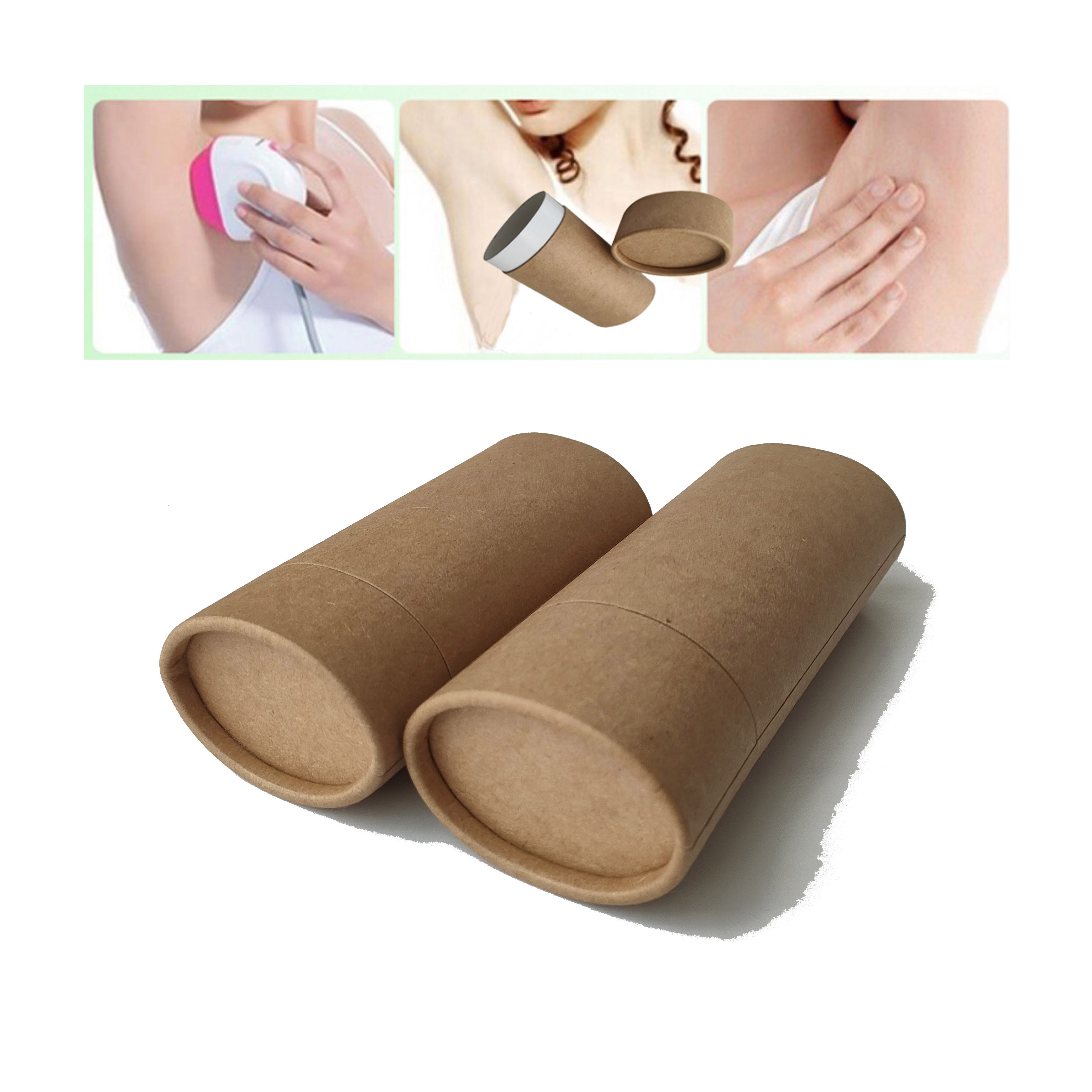 100% пластмассовый бесплатно биоразлагаемый картонный контейнер, пустой антиперспирантный дезодорант-карандаш, овальная бумажная трубка