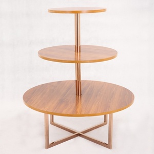 Bàn Gỗ Trưng Bày Quần Áo Bán Lẻ <span class=keywords><strong>3</strong></span> Tầng Tròn - Product Image 1