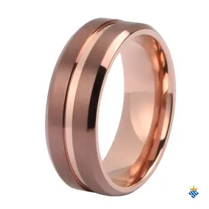 Cincin sikat modis cincin pernikahan pria untuk grosir cincin perhiasan baja tahan karat