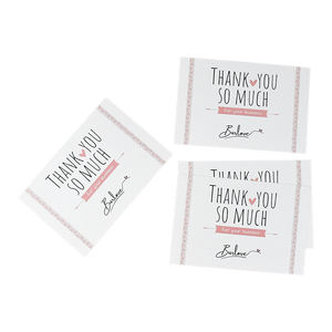 Cartes de remerciement en papier artistique rose minimalistes et accrocheuses, cartes de vœux personnalisées avec logo pour les petites entreprises, gratitude - Product Image 5