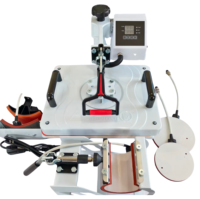 Presse à chaud 5 en 1 12x15 (29x38cm) blanche à bras oscillant pour l'impression de maillots de sport, sacs et outils d'impression par sublimation à plat