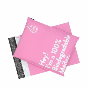 Sobres de plástico con logotipo personalizado, bolsas de correo biodegradables de poliéster para ropa